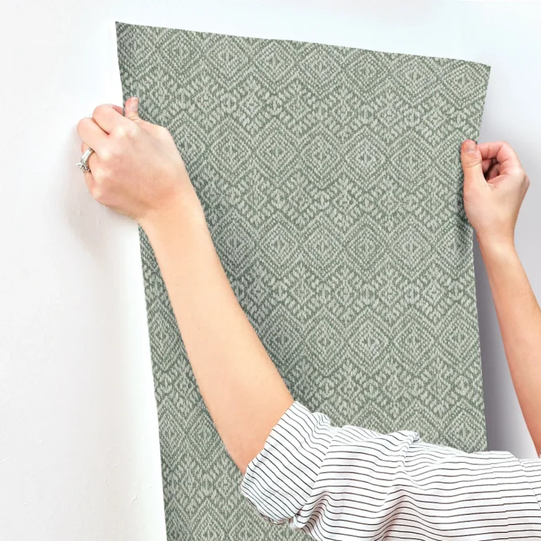 Gallivant Woven Geometric Wallpaper - Green — Ảnh 3