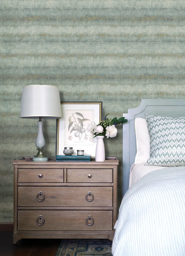 Morningtide Textured Stripe Wallpaper - Light Blue — Ảnh 5