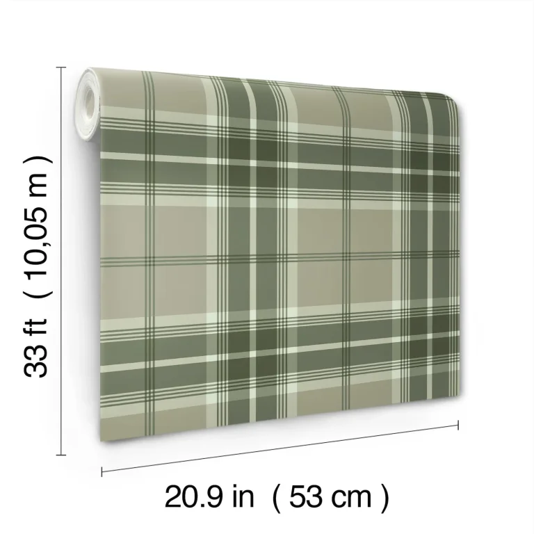 Emma Plaid Wallpaper - Evergreen — Ảnh 5