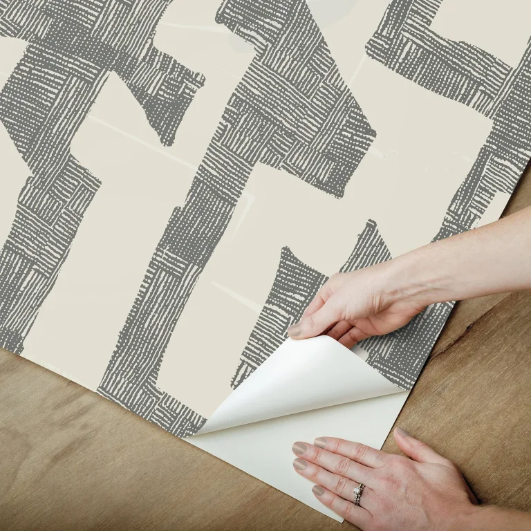 Nikki Chu Tribe Peel and Stick Wallpaper - Black & Taupe — Ảnh 3