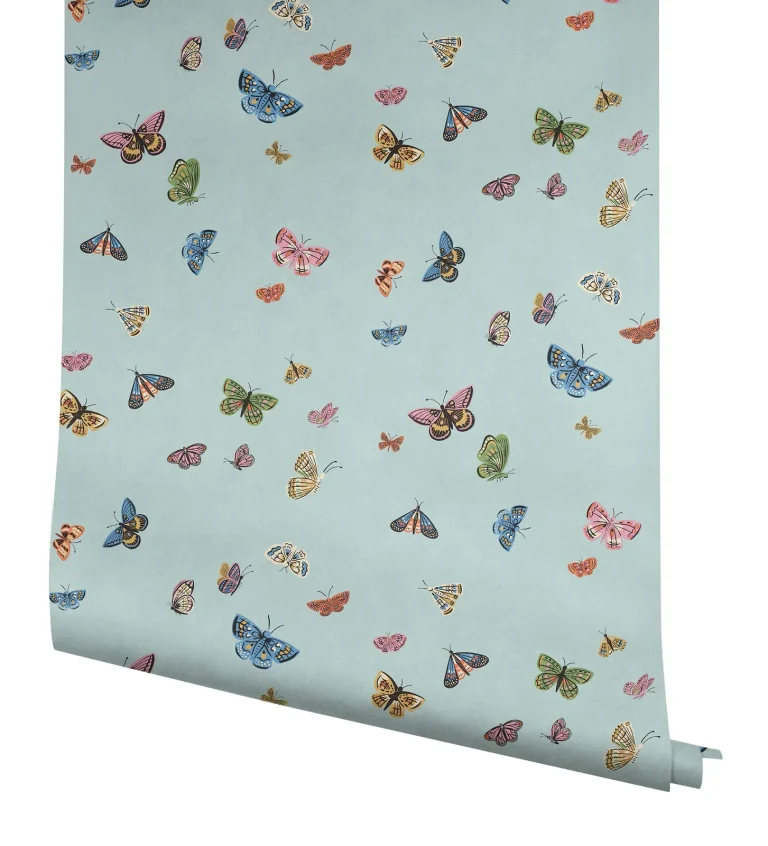 Rifle Paper Co. Butterfly House Peel and Stick Wallpaper - Light Blue — Ảnh 3