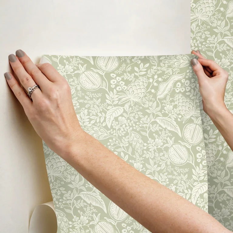 Rifle Paper Co. Pomegranate Peel and Stick Wallpaper - Pistachio — Ảnh 6