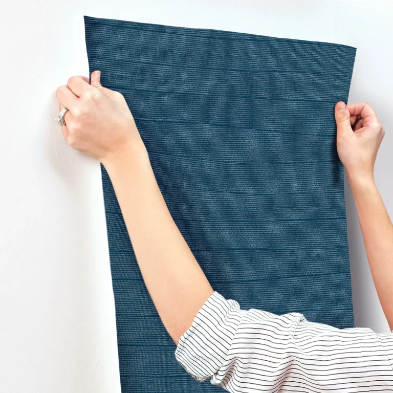 Natural Grid Wallpaper - Navy — Image 2