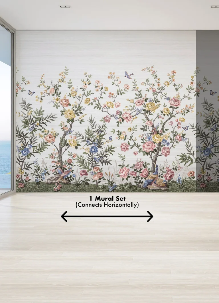 Spring Chinoiserie Wall Mural - White — Ảnh 4