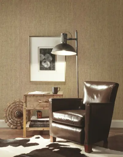 Woven Crosshatch Ramie Grasscloth Wallpaper - Charcoal/Beige