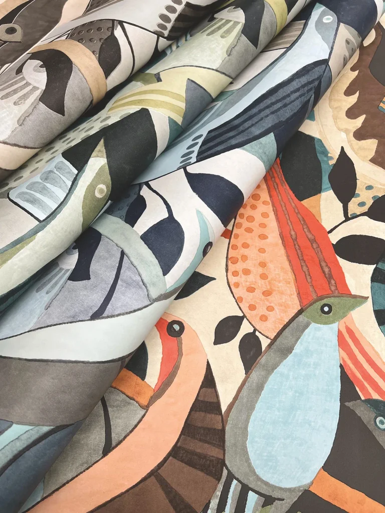 Fauvist Flock Wallpaper - Blue — Image 9