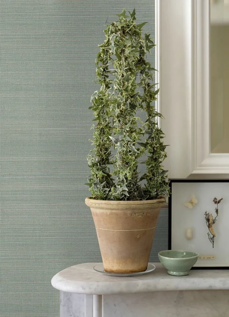 Mai Abaca Grasscloth Wallpaper - Aqua — Ảnh 5