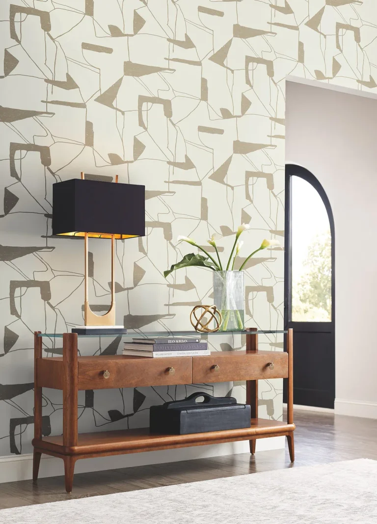 Abstract Geo Wallpaper - Cream/Gold — Ảnh 4