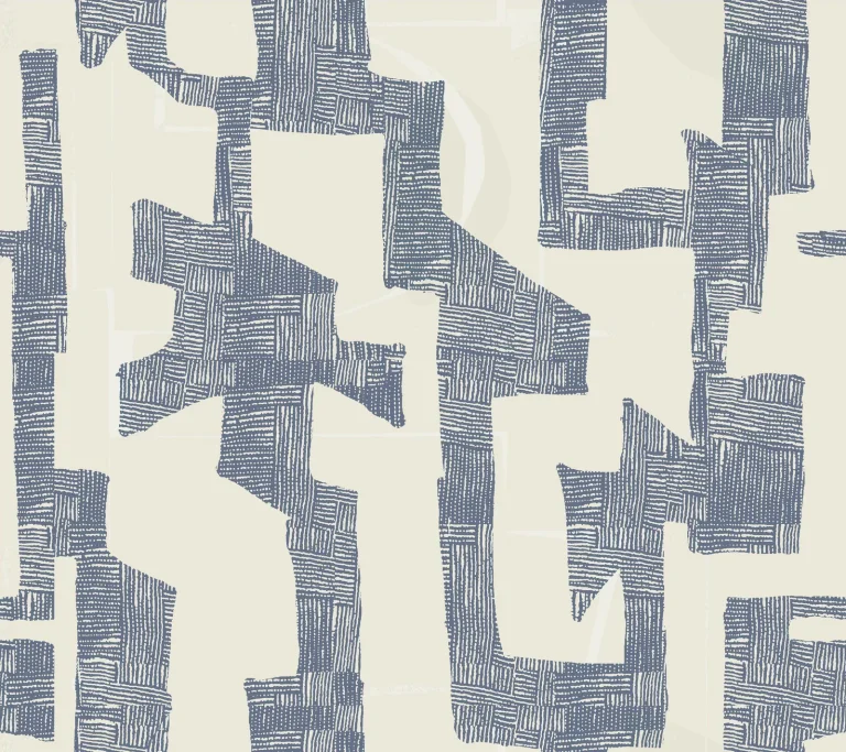 Modern Tribal Wallpaper - Almond/Navy — Ảnh 5