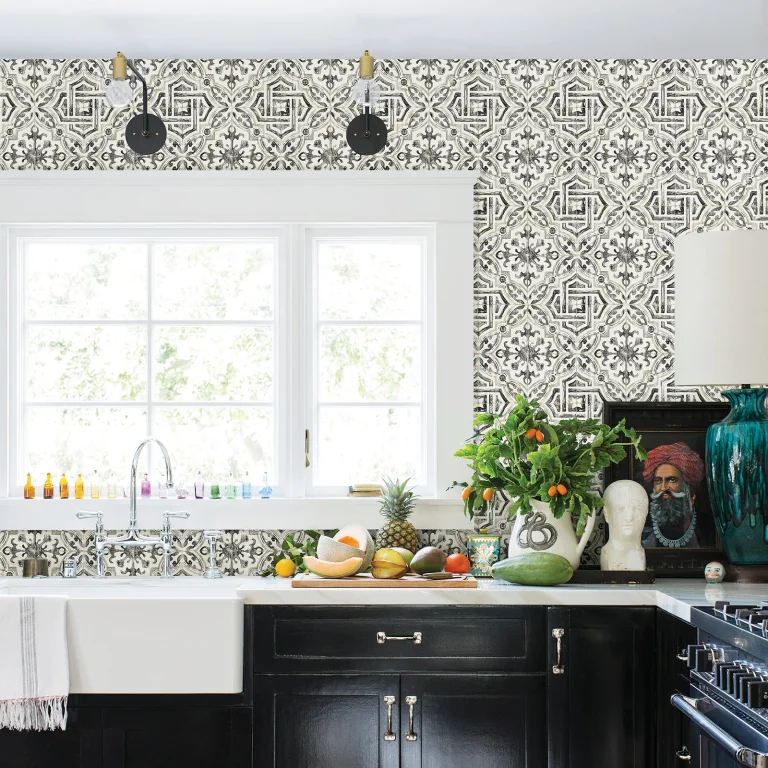 Chesapeake Sonoma Spanish Tile Wallpaper - Black — Ảnh 3