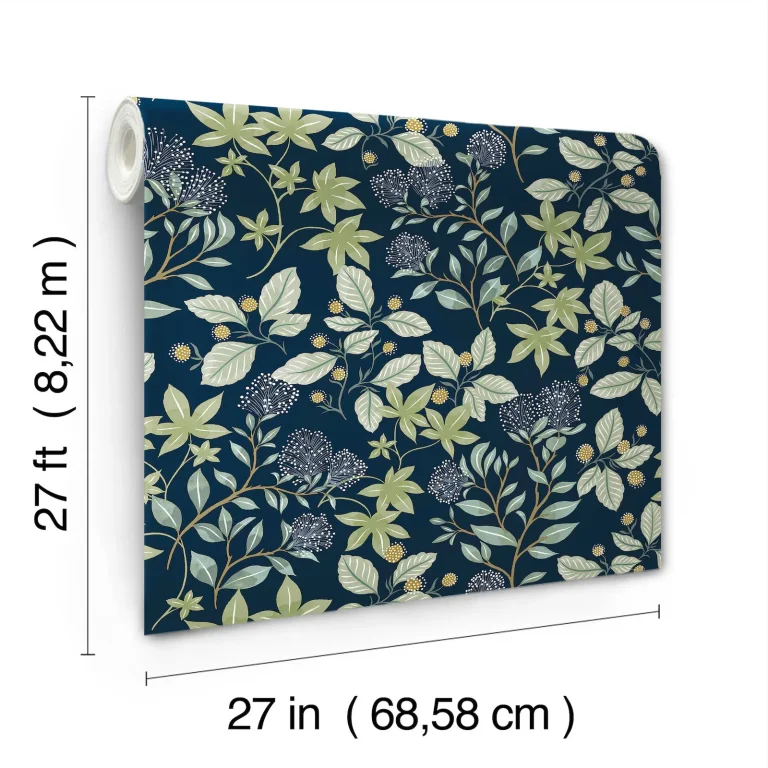Mildred Botanical Trail Wallpaper - Indigo — Image 4