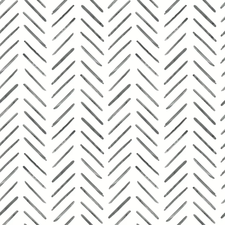 Painted Herringbone Peel and Stick Wallpaper - Black — Ảnh 3