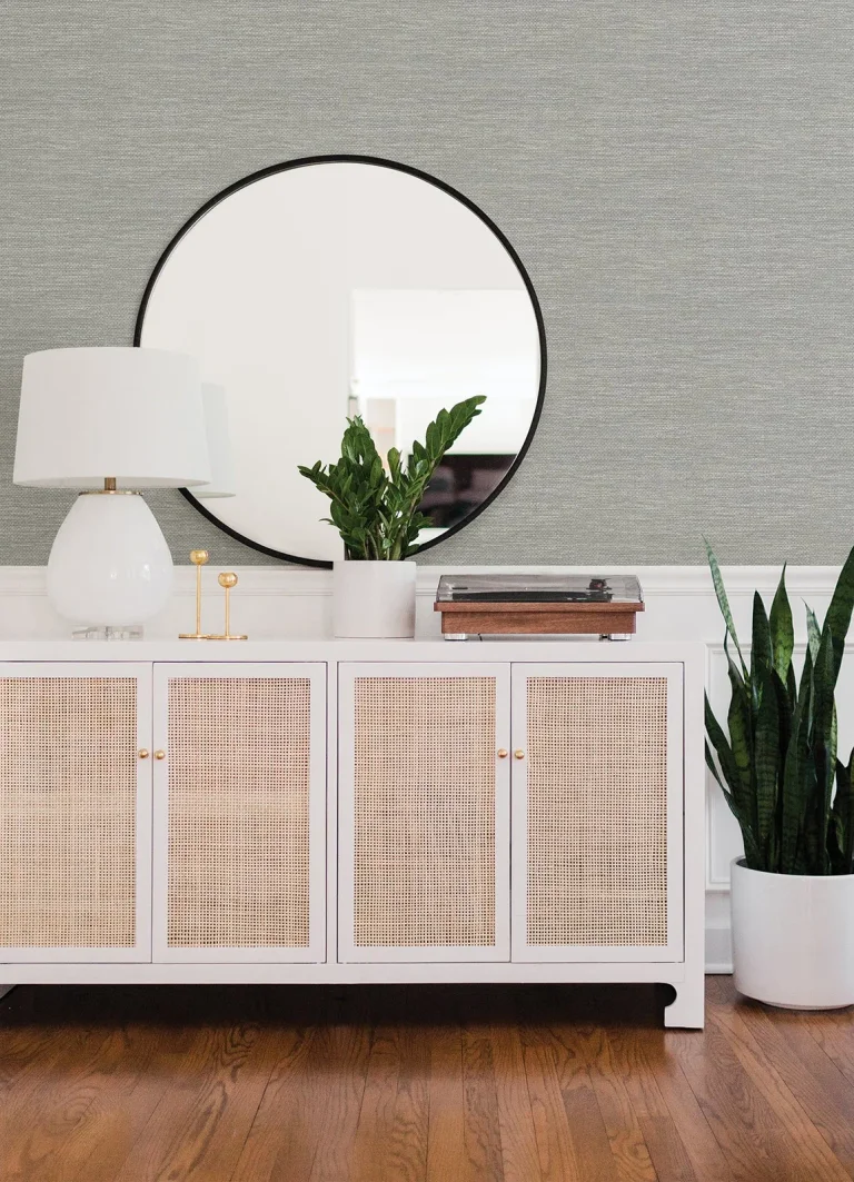 Malin Faux Grasscloth Wallpaper - Light Grey — Ảnh 2