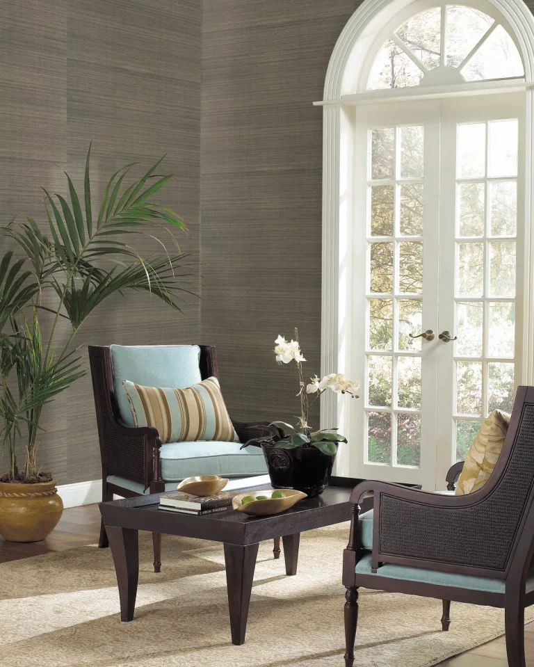 Sisal Grasscloth Wallpaper - Gray/Silver — Image 6