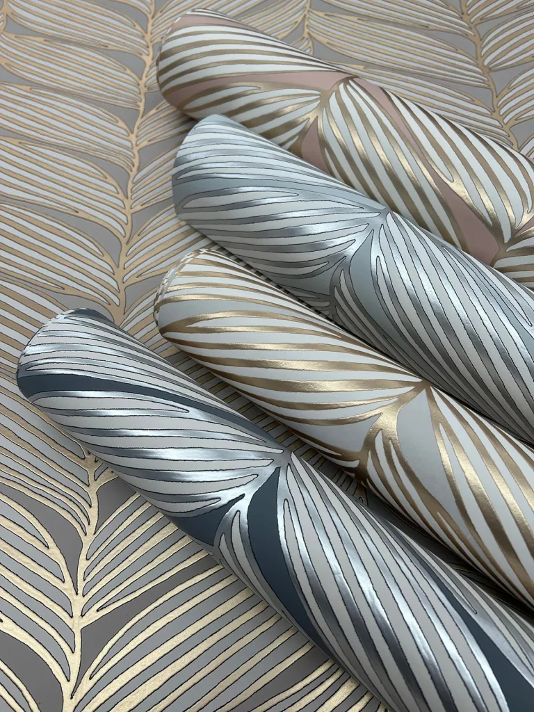 Luminous Leaves Wallpaper - Spa/Silver — Ảnh 4