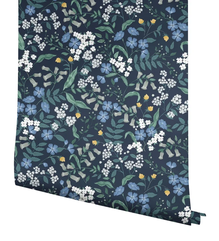 Rifle Paper Co. Sweetbrier Peel and Stick Wallpaper - Navy — Image 4