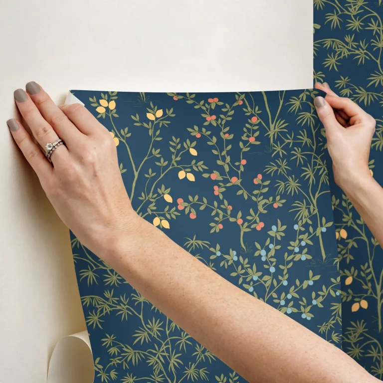 Erin & Ben Lemon Grove Peel and Stick Wallpaper - Navy — Image 3