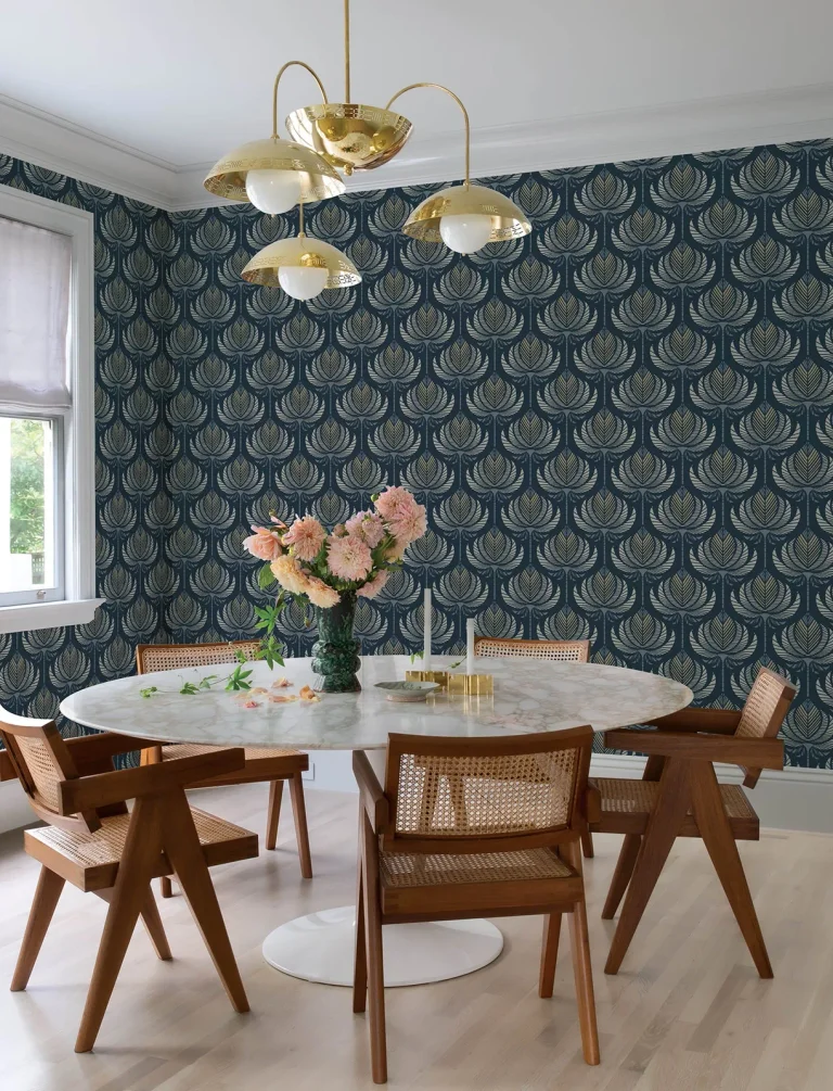 Ferrenby Floral Fan Wallpaper - Dark Blue — Ảnh 5