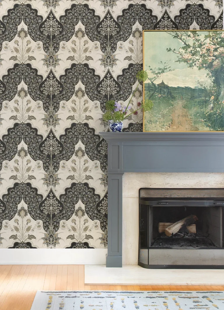 Auden Floral Grandeur Wallpaper - Black — Ảnh 7