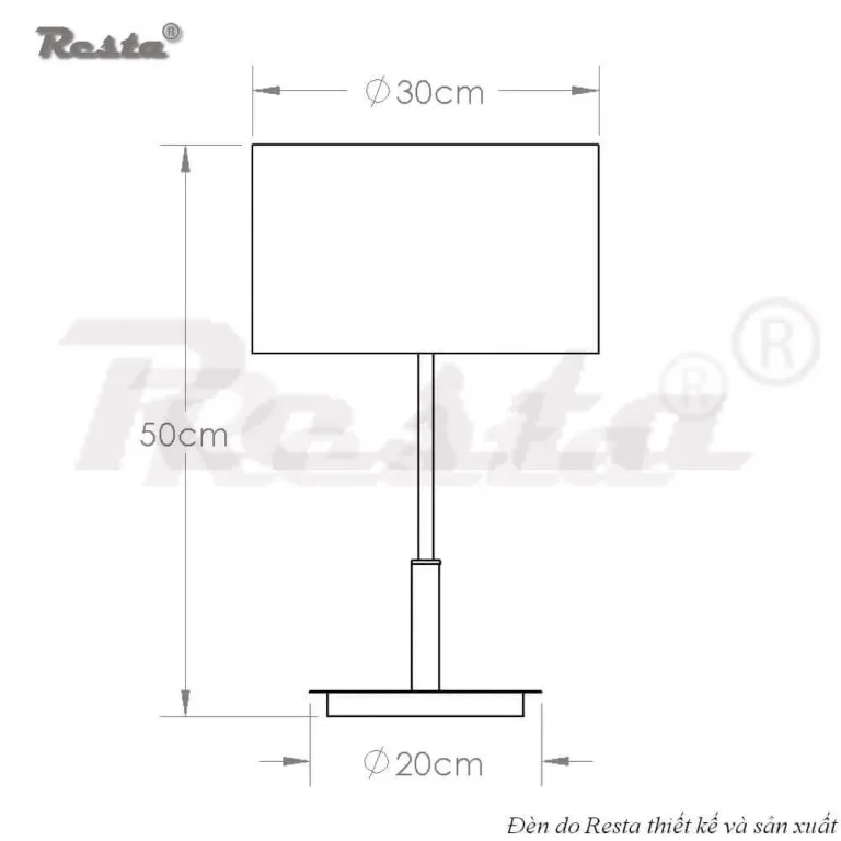Đèn bàn Resta 45 - Màu đỏ — Image 8