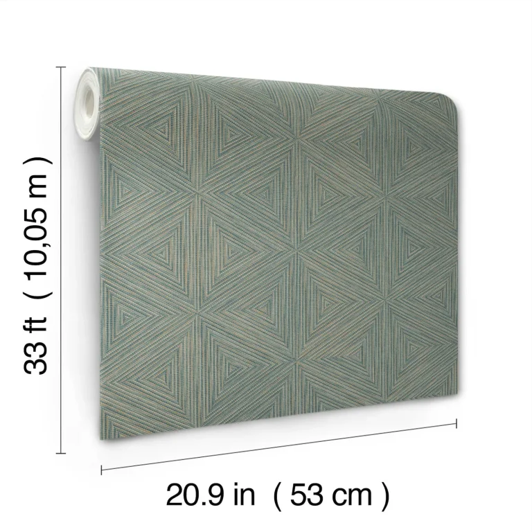 Anara Geo Faux Grasscloth Wallpaper - Teal — Ảnh 2