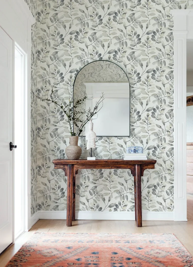 Chesapeake Pinnate Leaves Wallpaper - Charcoal — Ảnh 5