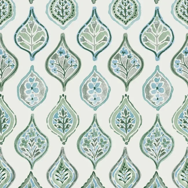Marketplace Motif Wallpaper - Pale Grey/Green — Ảnh 5