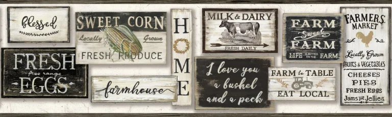 Farm to Table Wallpaper Border - Farmhouse — Ảnh 2
