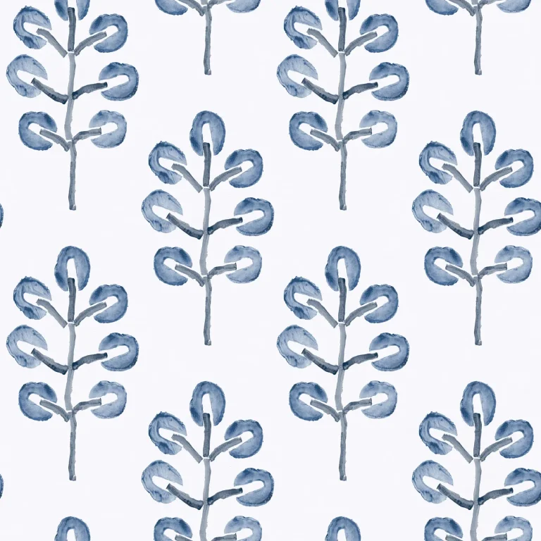 Chesapeake Plum Tree Botanical Wallpaper - Blue — Ảnh 4