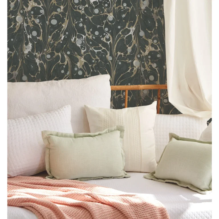 Marbled Endpaper Wallpaper - Black/Gold — Image 7