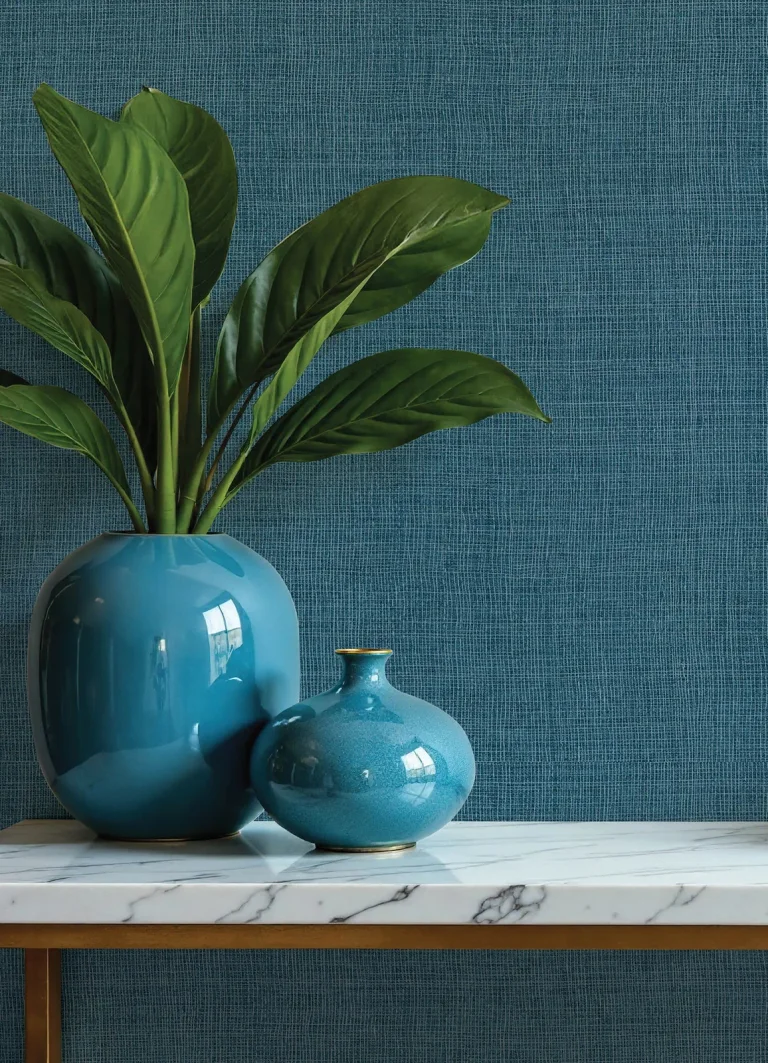 Alba Open Weave Wallpaper - Dark Blue — Ảnh 3