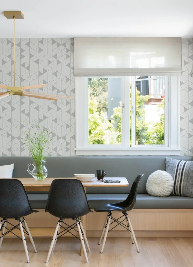 Fairbank Linen Geometric Wallpaper - Silver — Ảnh 4