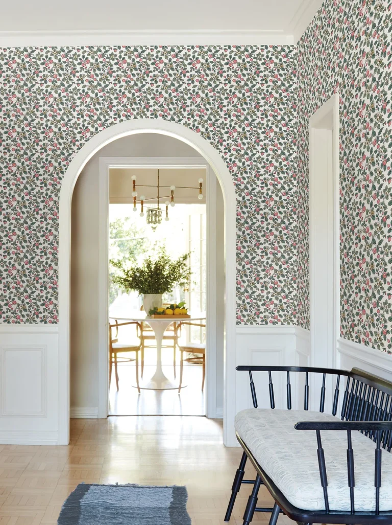 Framboise Berry Vines Wallpaper - Pink — Ảnh 3