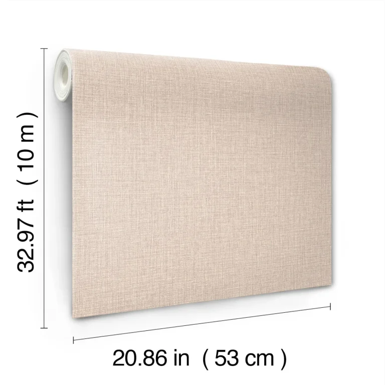Egyptian Linen Faux Fabric Wallpaper - Wheat — Image 3