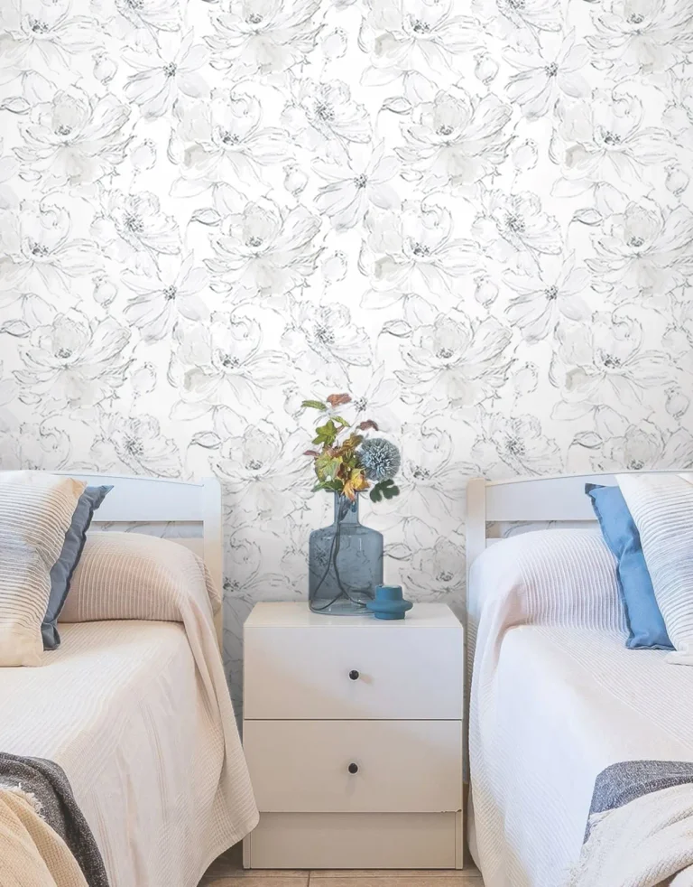Floral Dreams Peel and Stick Wallpaper - Grey Mix — Ảnh 5