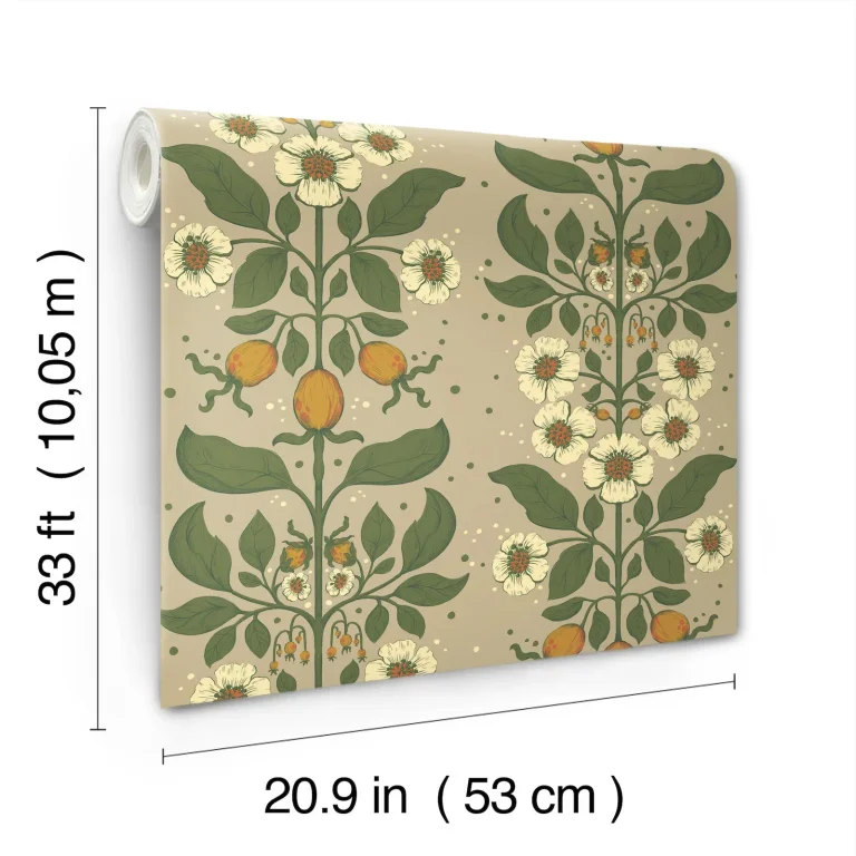 Rosa Floral Columns Wallpaper - Brown — Image 5