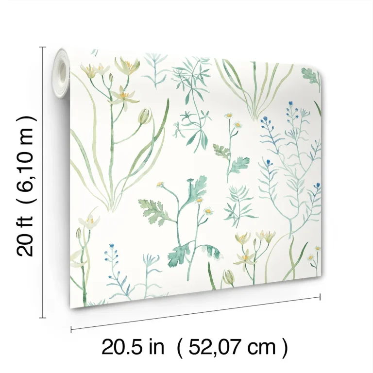 Alpine Botanical Peel and Stick Wallpaper - Blue — Ảnh 8
