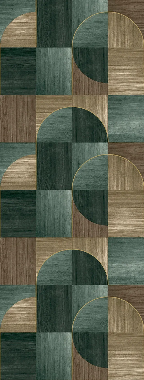 Feature Walls - Emerald Geometry Mural - 4012-2 — Ảnh 2