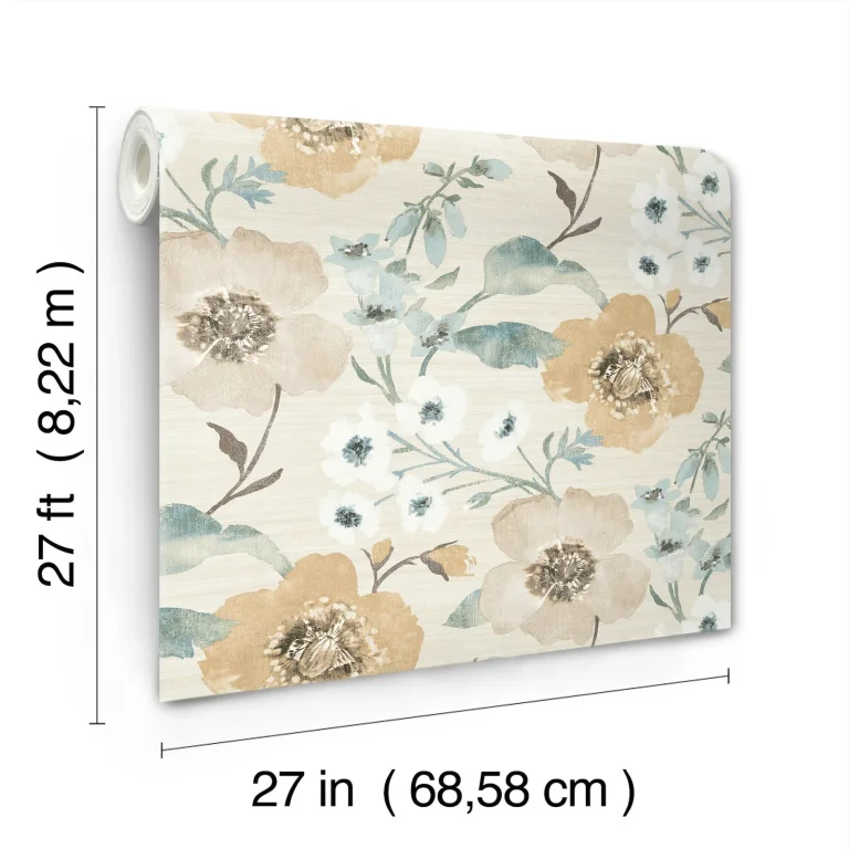 Evelyn Floral Wallpaper - Wheat — Ảnh 4