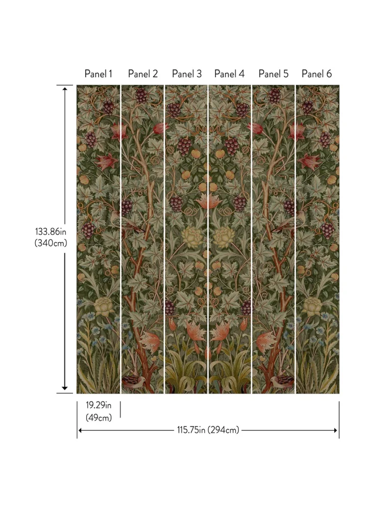 Vine Embroidery Wall Mural - Dark Green — Ảnh 2