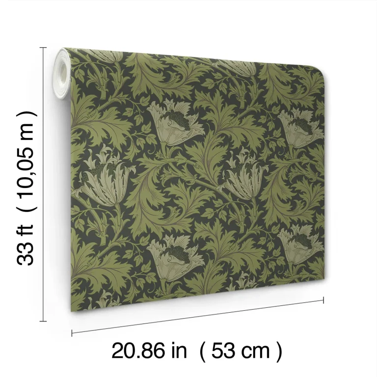 Anemone Floral Trail Wallpaper - Dark Green — Ảnh 4