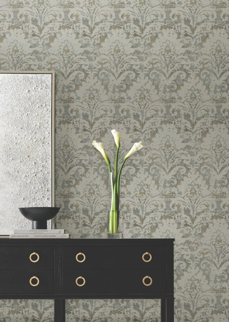 Candice Olson Velvet Crush Damask Wallpaper - Taupe & Gold — Ảnh 8
