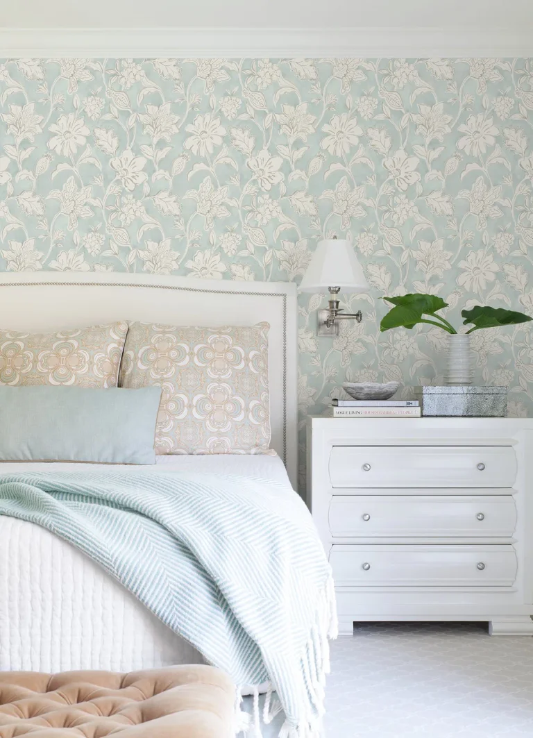 Chesapeake Plumeria Floral Trail Wallpaper - Aqua — Ảnh 4