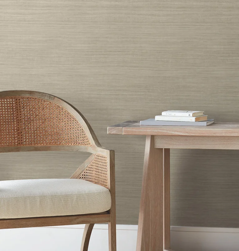 Silk Essence Faux Fabric Wallpaper - Khaki — Ảnh 4