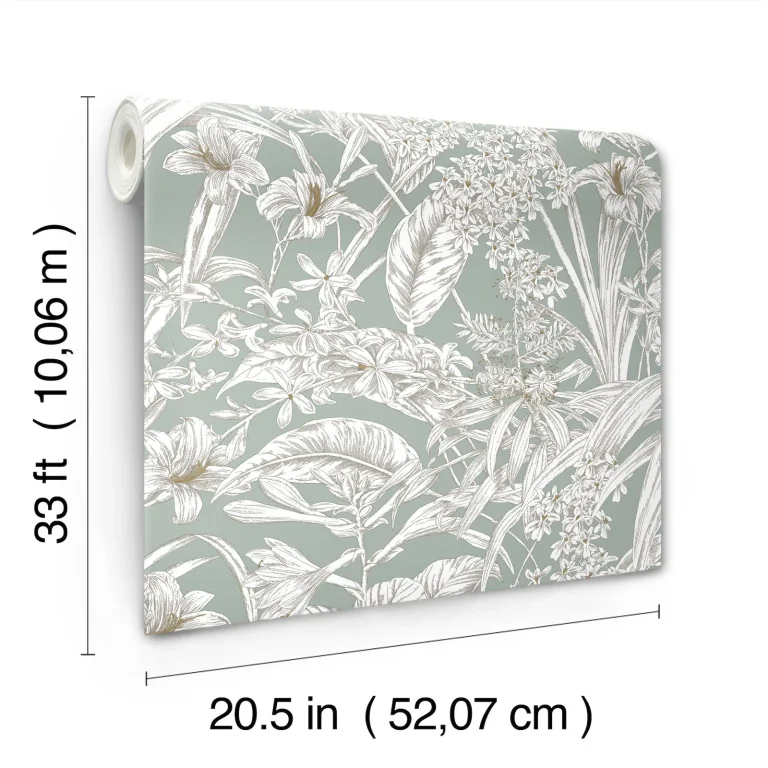 Orchid Conservatory Toile Wallpaper - Seamist/Taupe — Ảnh 4