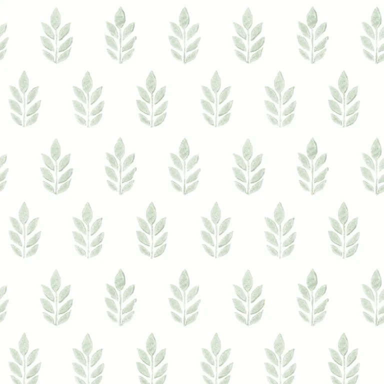 Chesapeake Ervic Leaf Block Print Wallpaper - Green — Ảnh 3