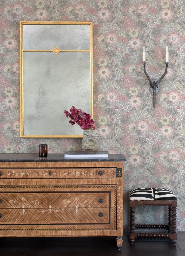 Voysey Floral Wallpaper - Pink — Ảnh 4