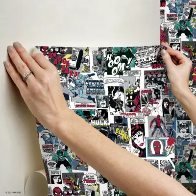 Marvel Comics Marvel Classic Comics Peel and Stick Wallpaper - Red