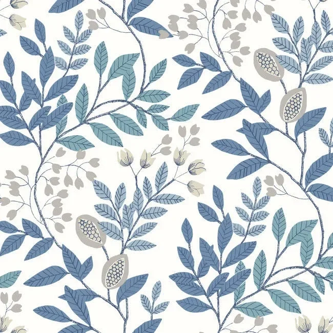 Eden Retreat Wallpaper - White/Blue — Ảnh 5