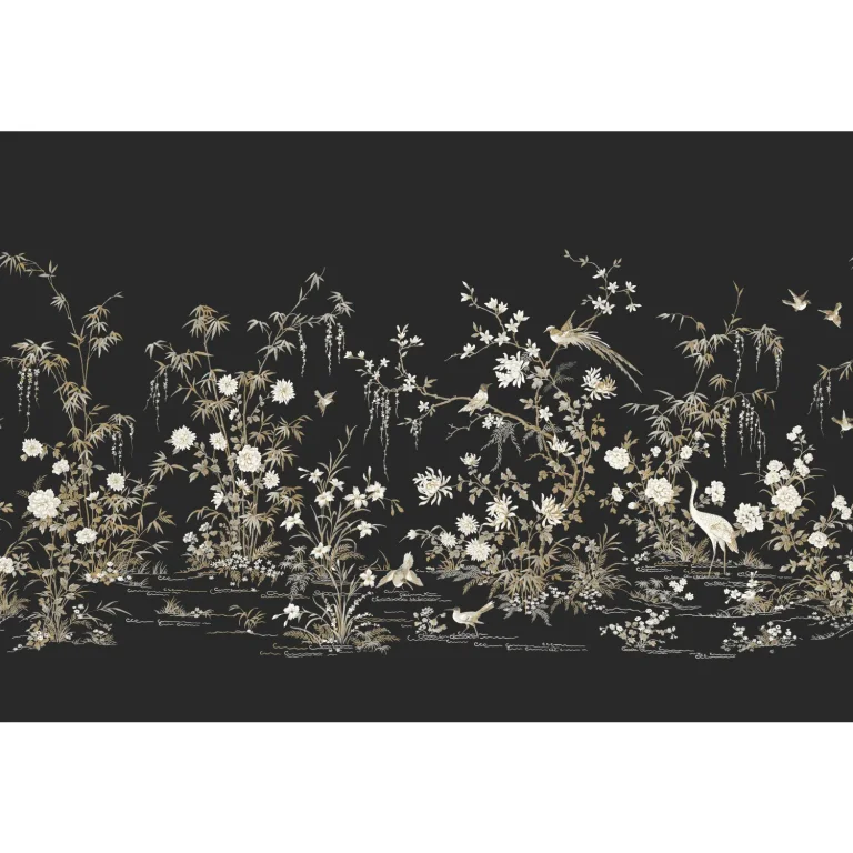 Ronald Redding Flowering Vine Chino Wall Mural - Black — Ảnh 4